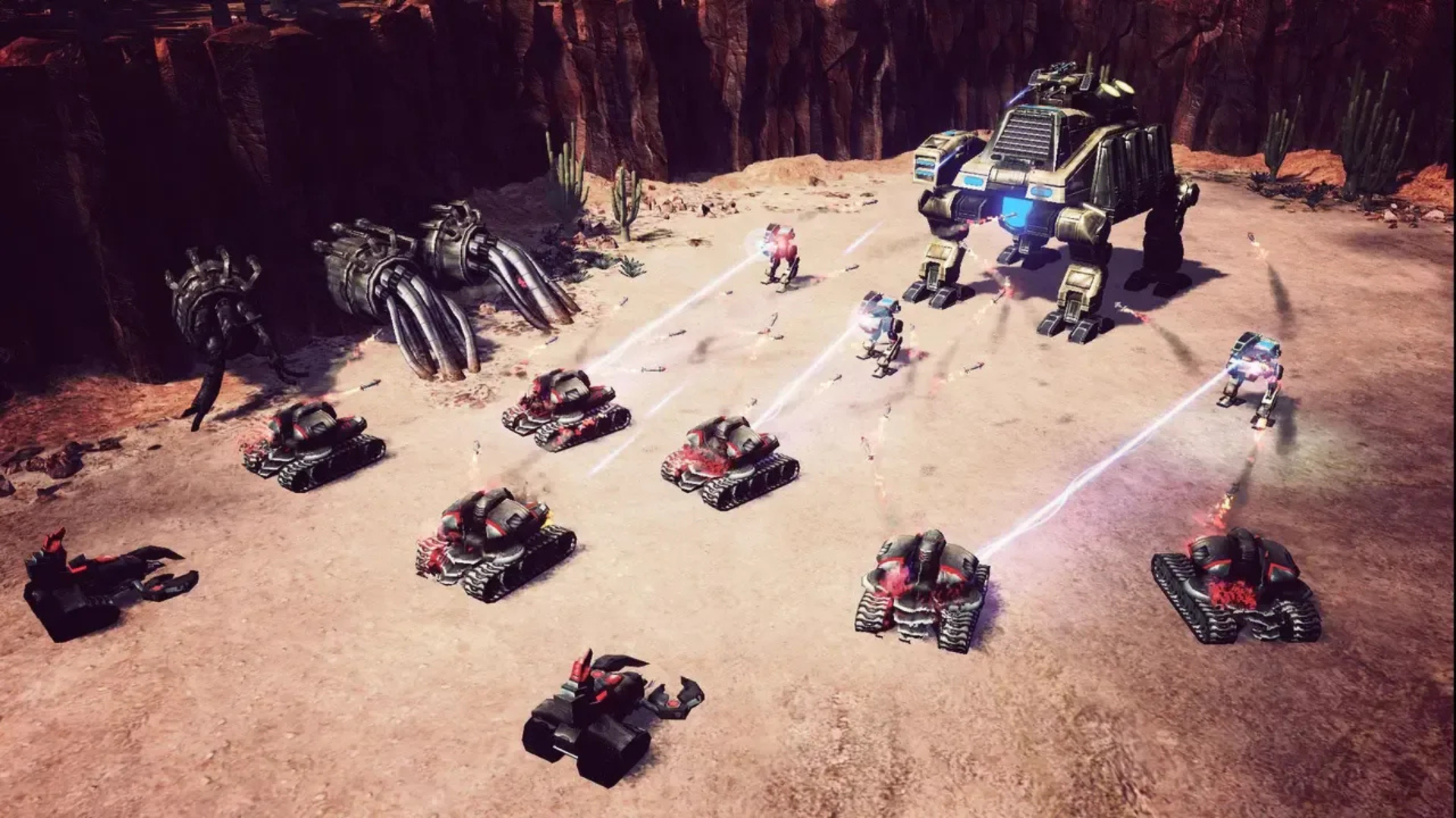 Combat in a desert setting