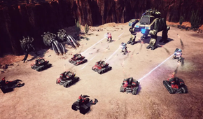 Combat in a desert setting