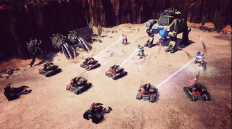 Combat in a desert setting