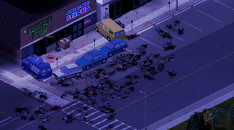 A night scene from Project Zomboid