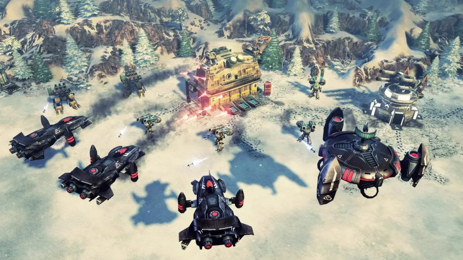 Aircrafts attacking a building