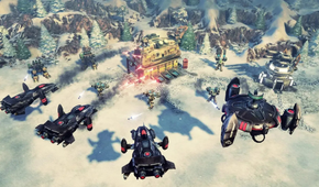 Aircrafts attacking a building