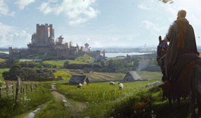 A man on a horse looking over his kingdom