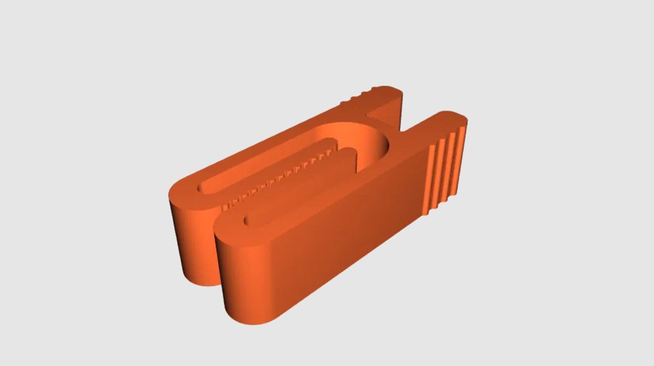 A 3D design of a bag clip