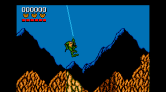 a toad swinging on a rope