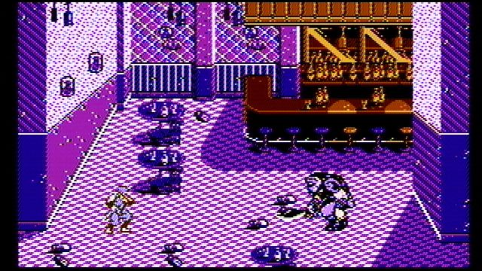 Fighting a boss in the bar