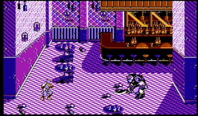 Fighting a boss in the bar