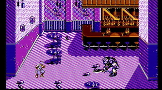 Fighting a boss in the bar