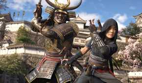 A screenshot from Assassin's Creed Shadows, showing Yasuke and Naoe, the dual protagonists of the game.