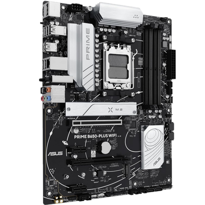 Transparent render of a black-and-grey motherboard