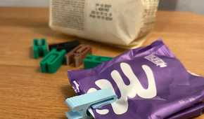 3D printed bag clips attached to the bags