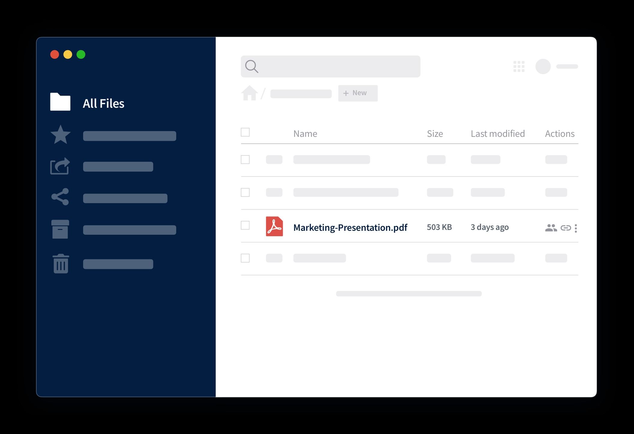 Owncloud dashboard