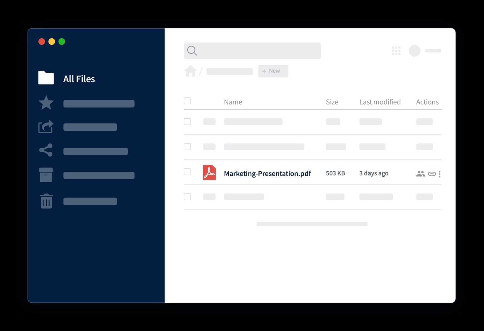 Owncloud dashboard