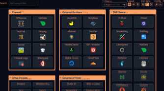 A screenshot of Dashy dashboard showing a collection of self-hosted services