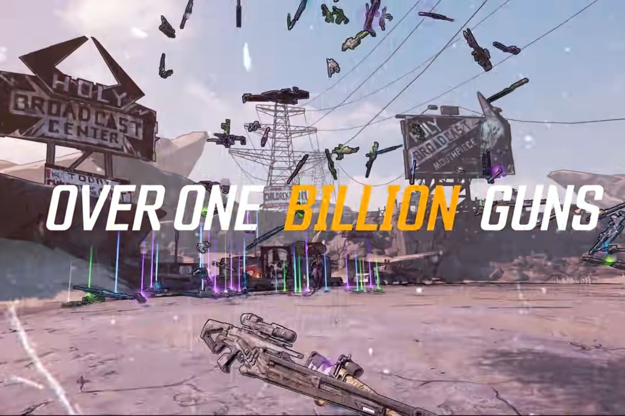Borderlands 3 raining guns from the sky on Pandora