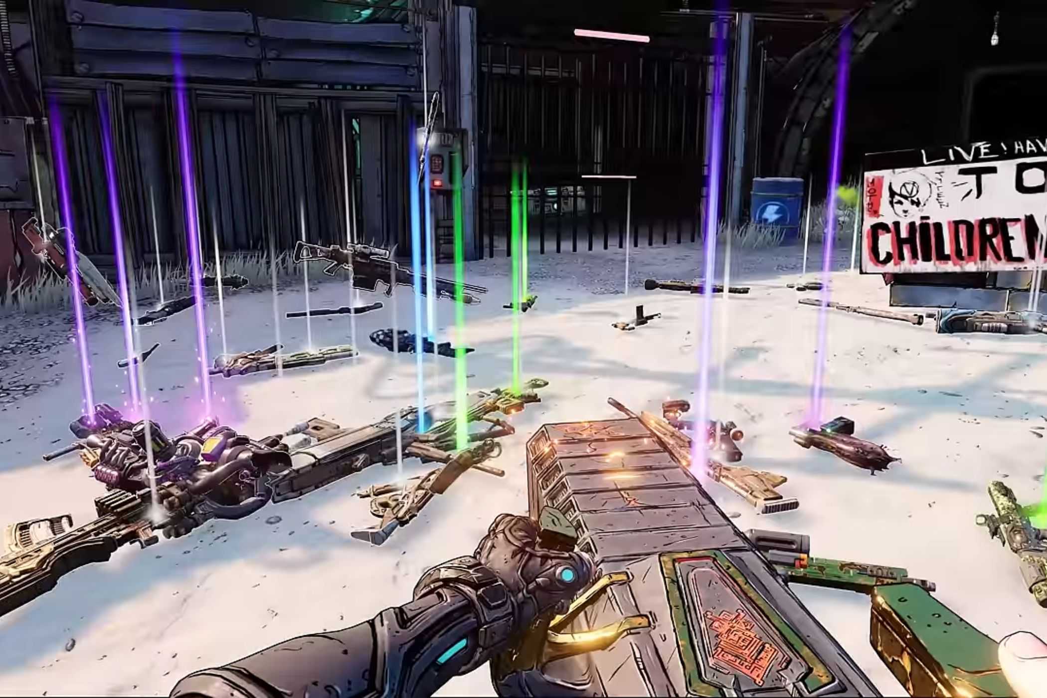 Borderlands 3 player shooting loot from gun
