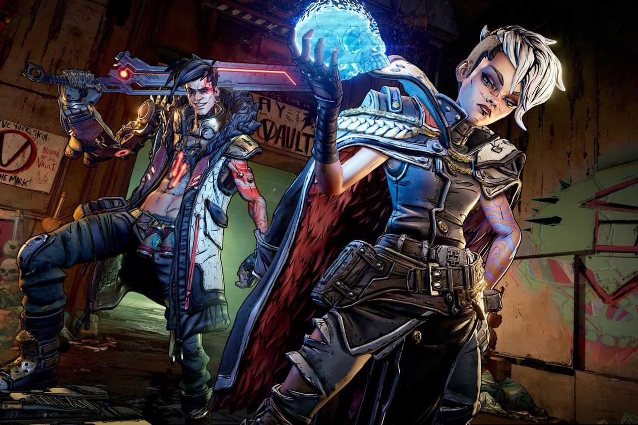 Borderlands 3 Tyreen and Troy standing in vault