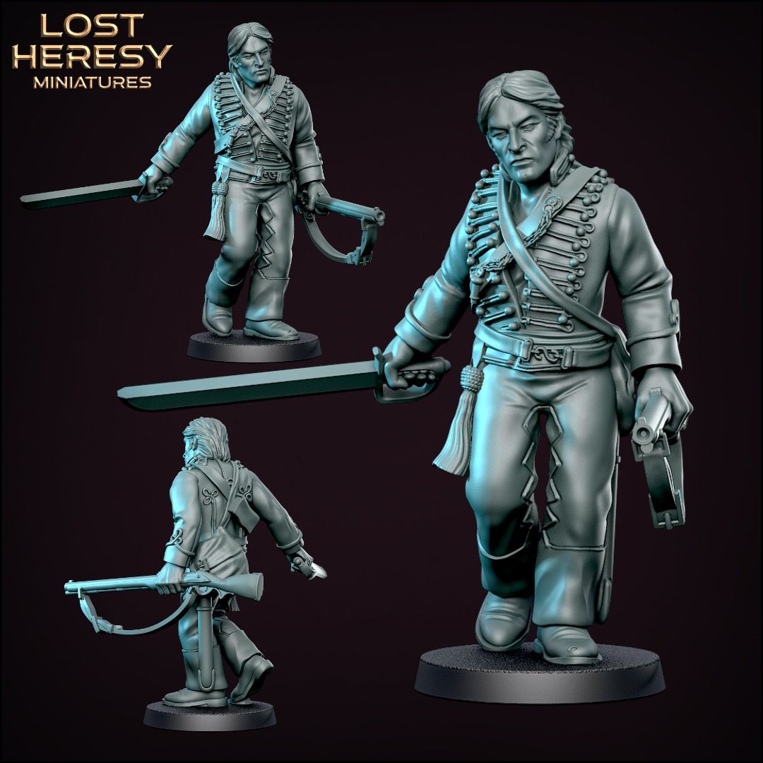 Captain Sharpe 95th rifles 28mm miniature for napoleonic tabletop wargaming like sean bean