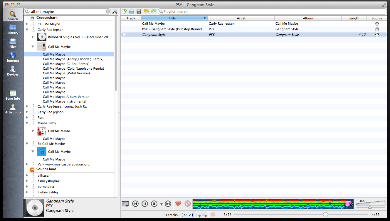 Clementine Playlist search