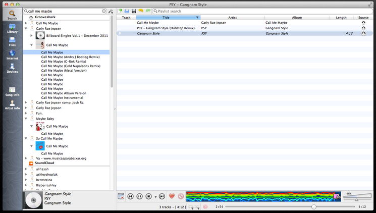 Clementine Playlist search