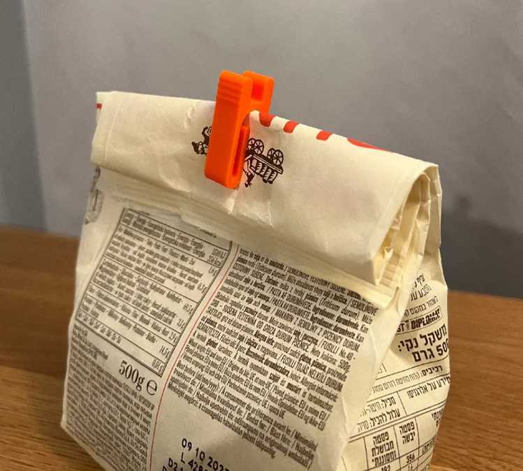 Clip attached at a bag
