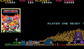 Ghosts 'n Goblins screenshot with the game cover art on the left hand side