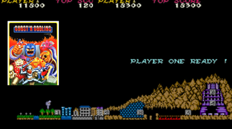 Ghosts 'n Goblins screenshot with the game cover art on the left hand side