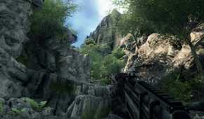 An image from the 2007 game Crysis, showing its island setting.