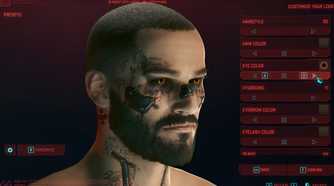 An image from Cyberpunk 2077, showing the character selection screen