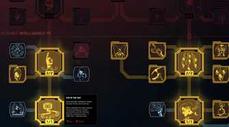 An image from Cyberpunk 2077, showing the Intelligence skill tree in the game.