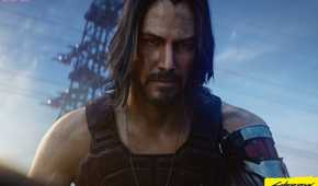 An image from the game "Cyberpunk 2077", showing actor Keanu Reeves as Johnny Silverhand.