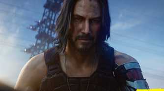 An image from the game "Cyberpunk 2077", showing actor Keanu Reeves as Johnny Silverhand.