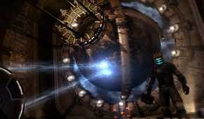 An image from 2008's Dead Space, showing an asteroid being mined.
