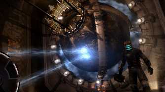 An image from 2008's Dead Space, showing an asteroid being mined.