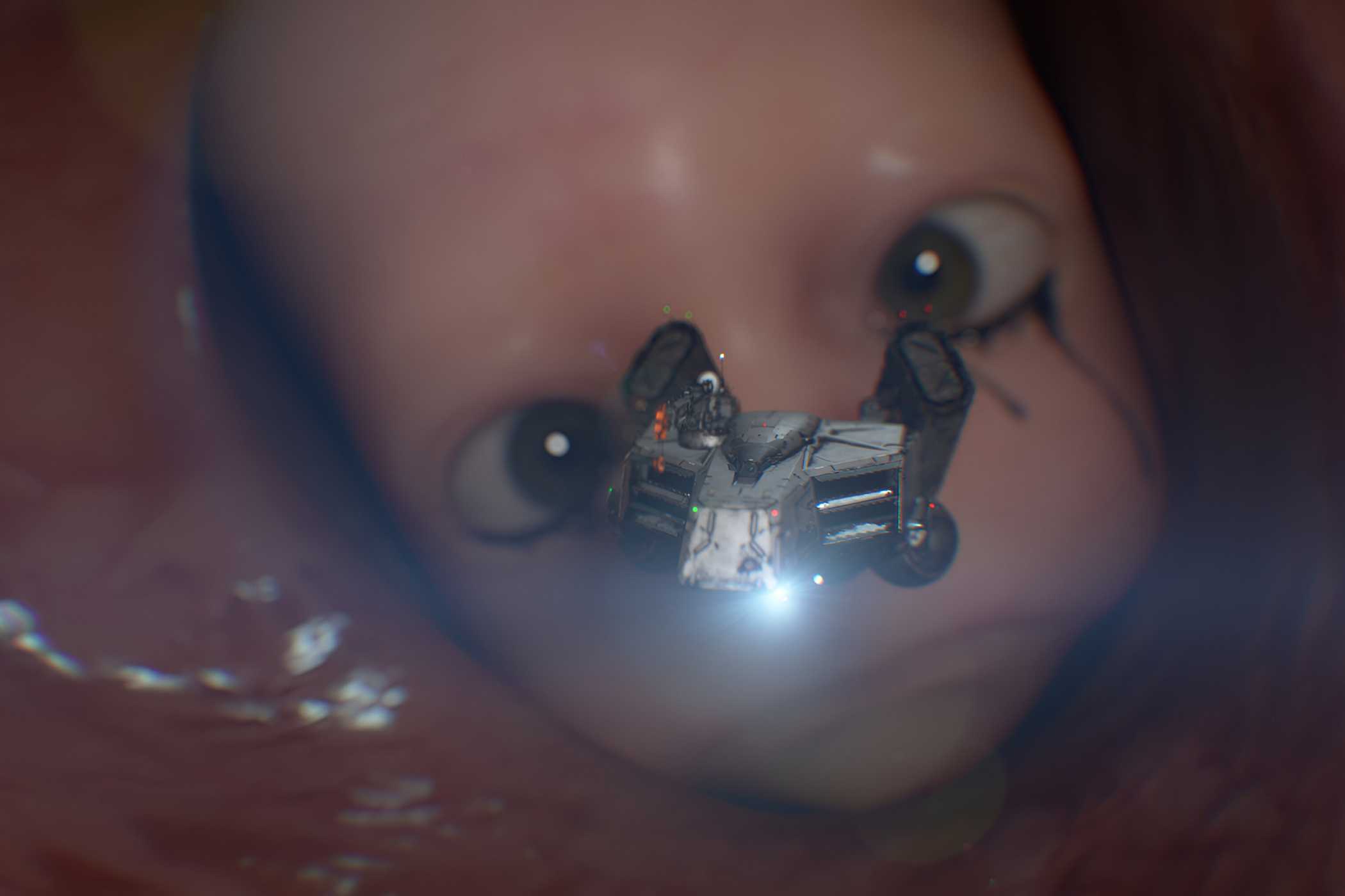 An image from the game "Death Stranding 2: On the Beach", showing a baby in a womb.