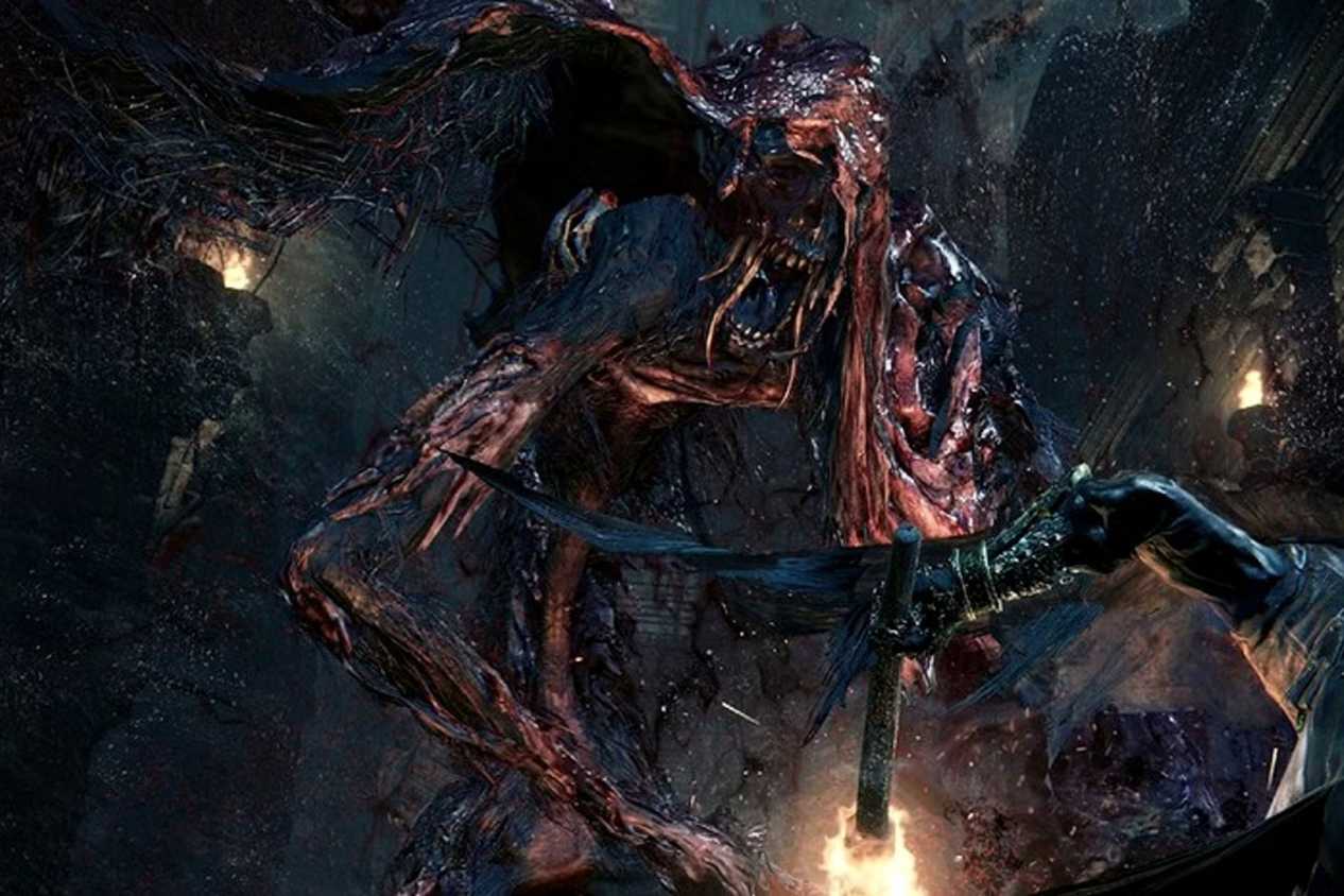 Bloodborne Blood Starved Beast screaming at hunter