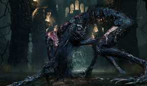 Bloodborne Blood Starved Beast stalking church grounds