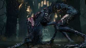 Bloodborne Blood Starved Beast stalking church grounds
