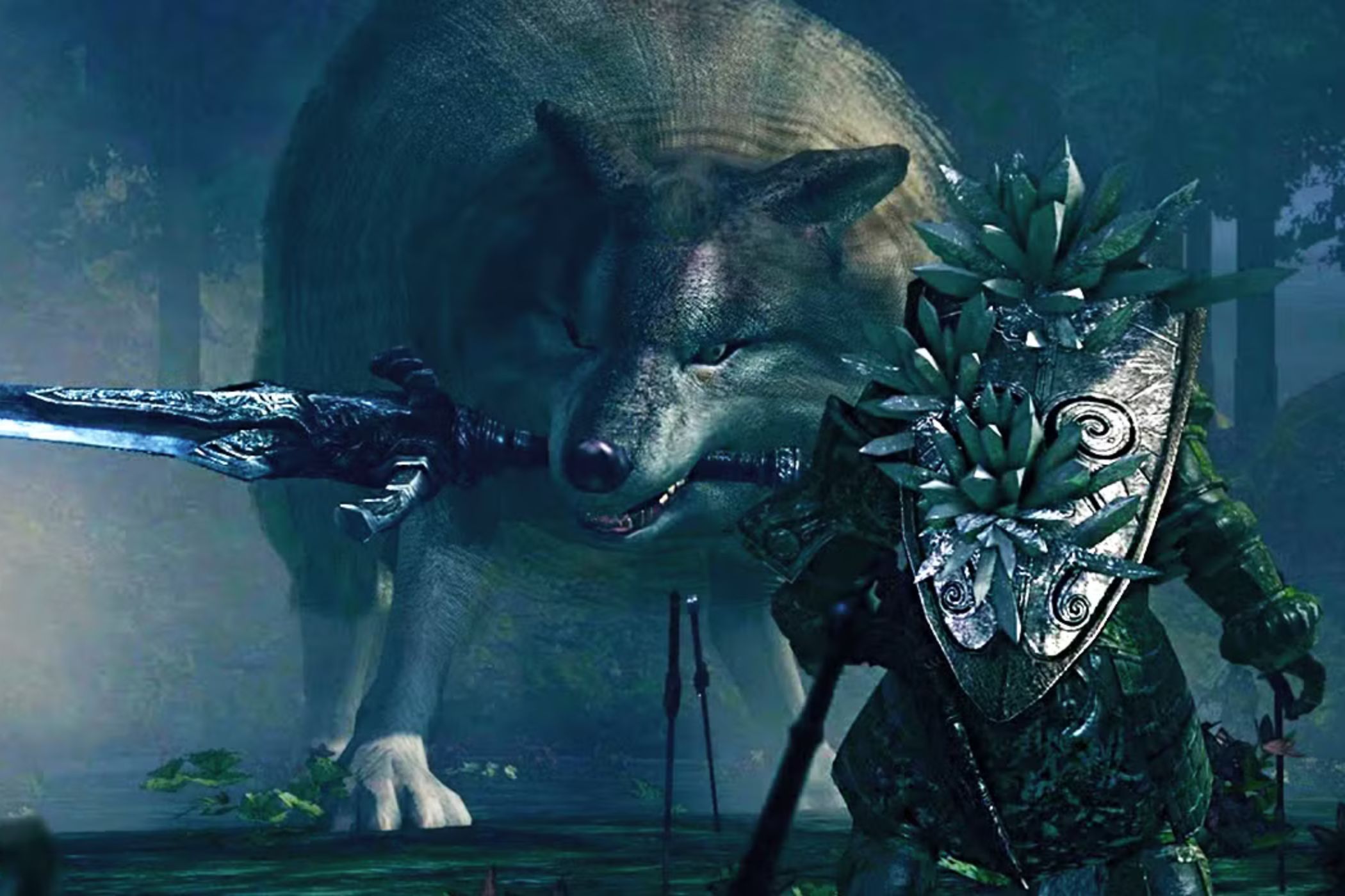 Dark Souls bosses Sif holding greatsword