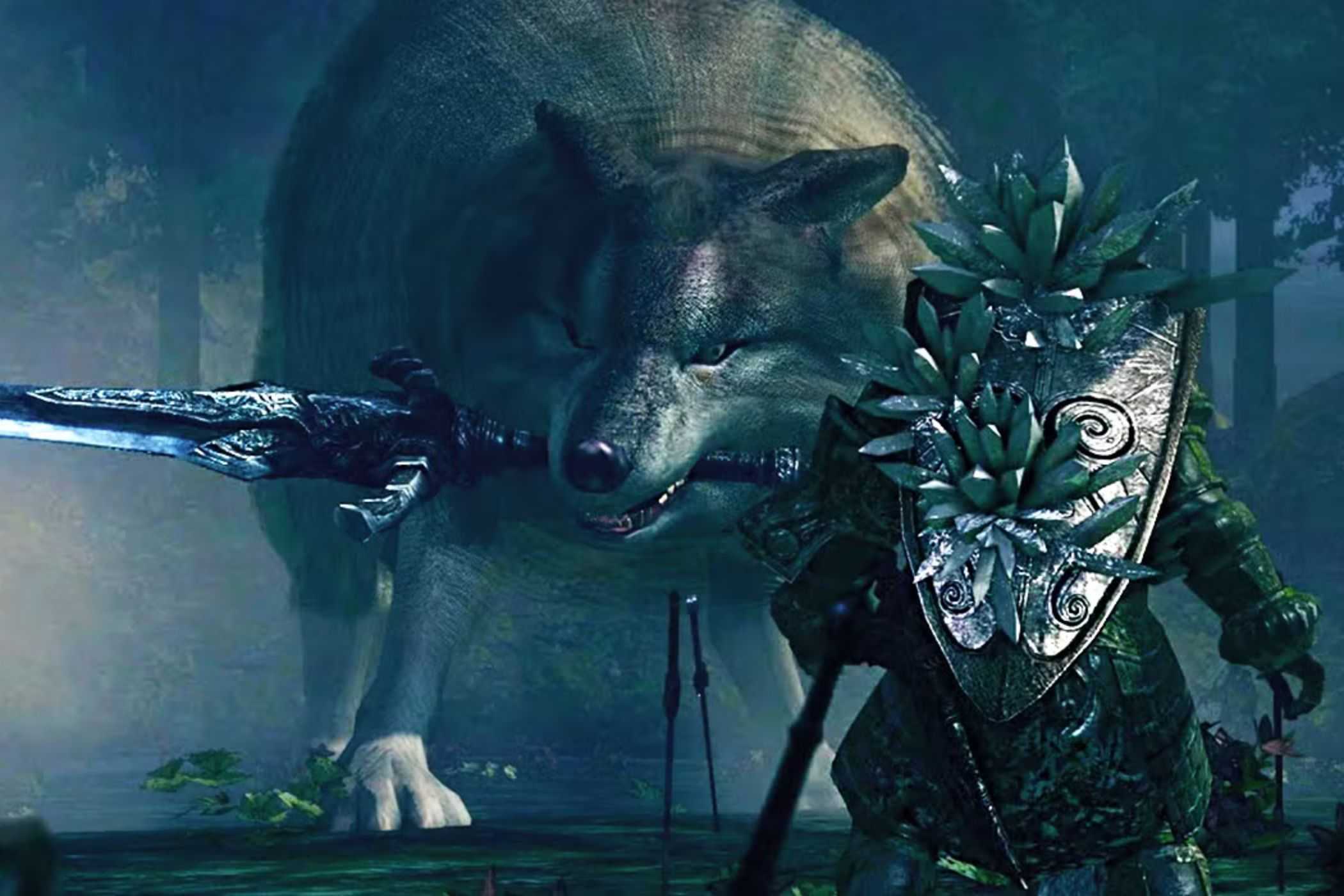 Dark Souls bosses Sif holding greatsword