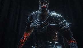 Dark Souls 3 Yhorm standing in back of building