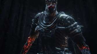 Dark Souls 3 Yhorm standing in back of building