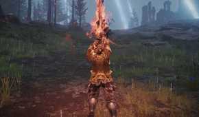 Elden Ring player holding up Rykard's blade