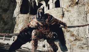 Elden Ring player crouched with twin swords