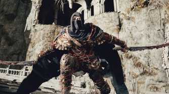 Elden Ring player crouched with twin swords
