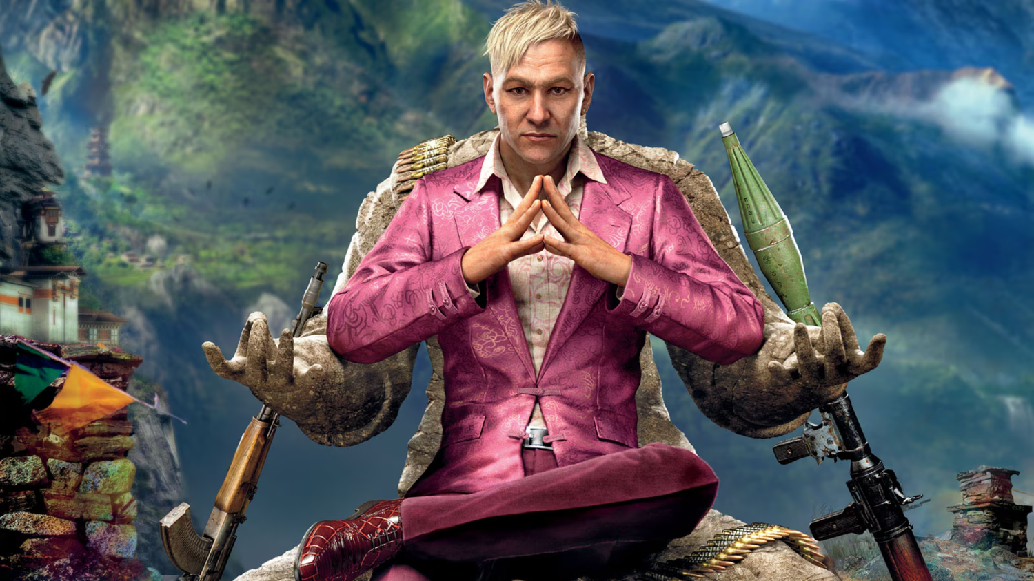 Far Cry 4- Pagan Min sitting on a throne
