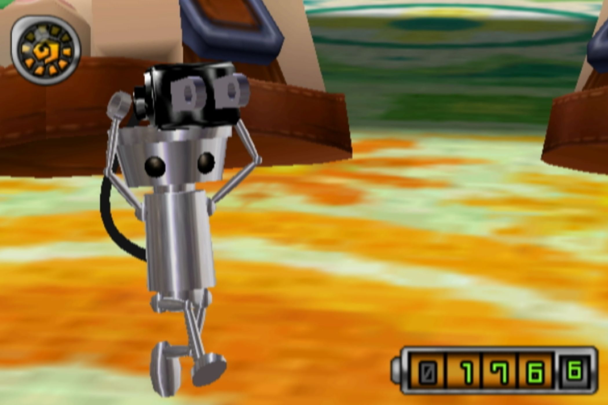 Chibi Robo carrying plug on head