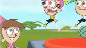 Fairly Oddparents Breakin Da Rules Timmy in field with fairies