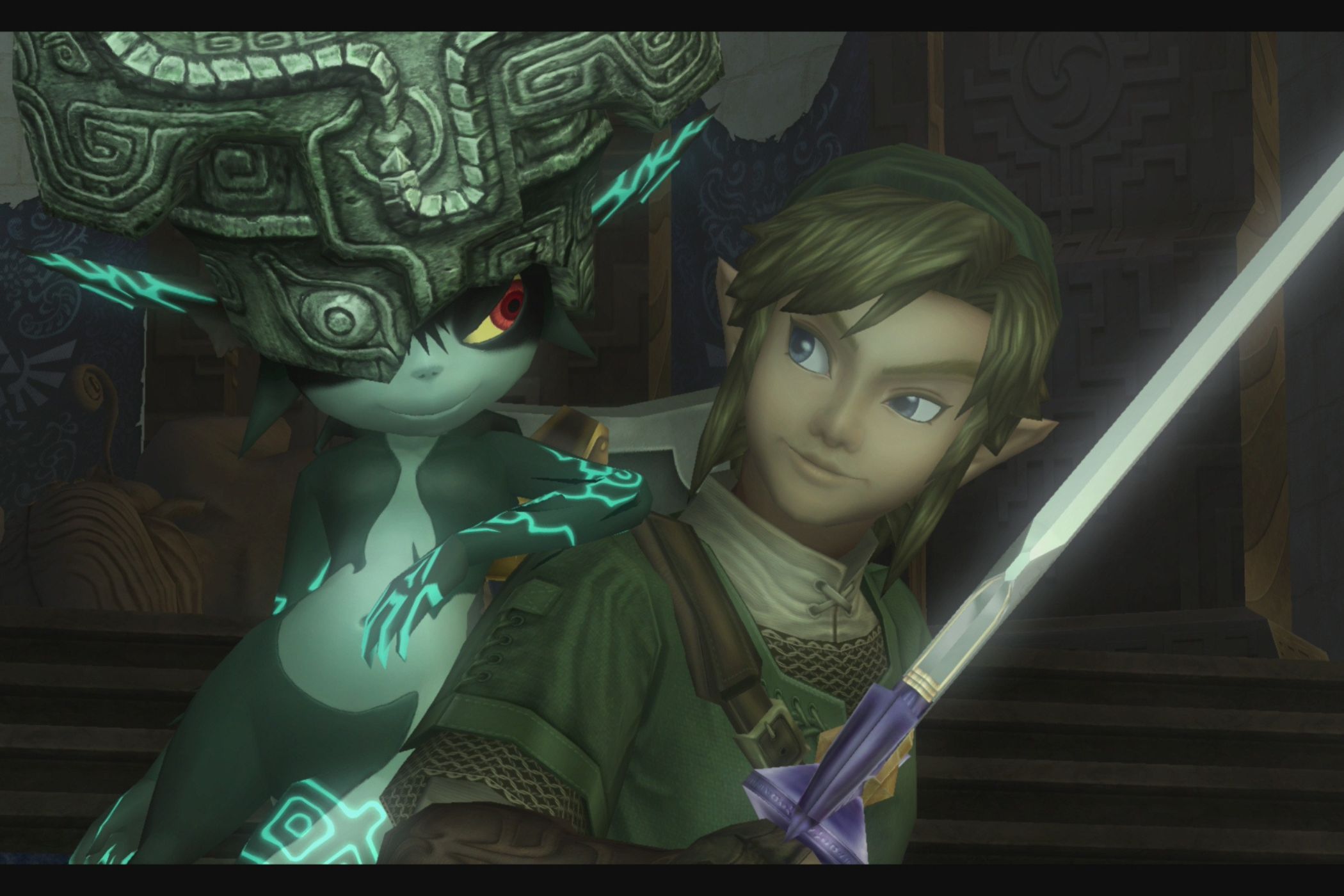 The Legend of Zelda Twilight Princess Midna and Link palling around