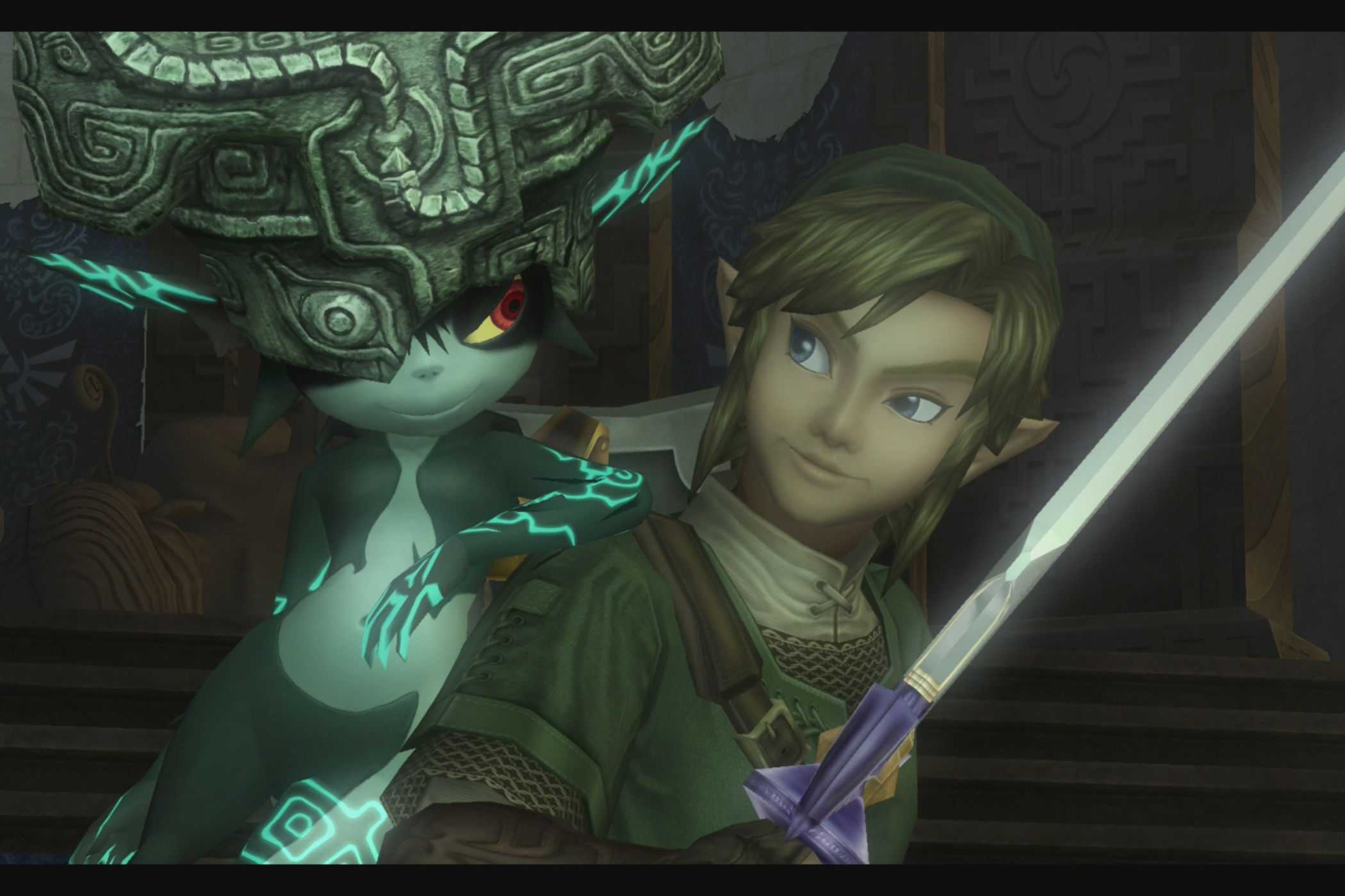 The Legend of Zelda Twilight Princess Midna and Link palling around